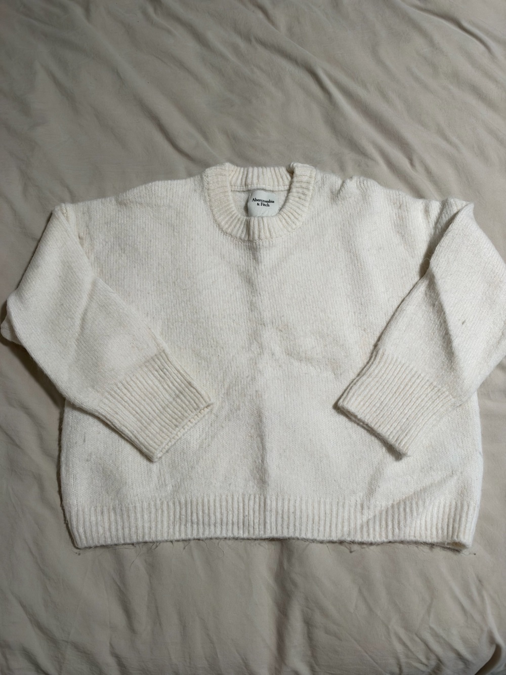 Abercrombie & Fitch Women’s White Crewneck Sweater